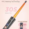 5 in 1 Wand Curling Iron-Kinked Curling Wand Set with Flat Iron Hair Straightener, 3 Barrels Hair Crimper, 3 Ceramic Curling Irons (0.35"-1.25"), 2 Temps Fast Heat Hair Waver Curler with Glove & Clip