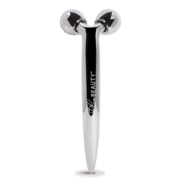 Contouring Face Roller - Skin Care Face Massager Tightens & Tones Skin Appearance, Improves Complexion, and Reduces Aging & Wrinkles, Silver