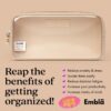 Embla Clear Cosmetic Bag Makeup Case, Clear Zipper Make Up Pouch and Toiletry Travel Tote, Cute Skincare Pouches for Women Girls, Preppy Purse Cosmetic Organizer, Small Makeup Bags, Sand
