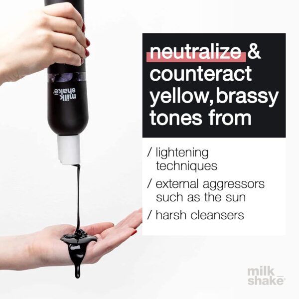 milk_shake icy blond shampoo | sulfate-free toning shampoo with black pigment to cool brassy tones and enhance platinum blonde hair | ideal for maintaining icy, ash-toned color | 10.1 fl oz
