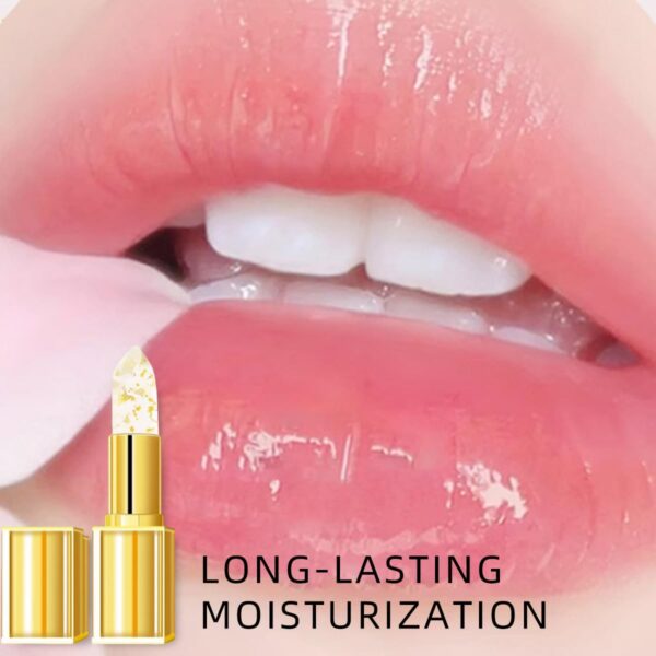 Transferproof Color Changing Lipstick,Gold Crystal Ph Lipstick Color Changing,Long Lasting 24 Hours Moisturizing Glossy Shine Lip Gloss for Women (2Pcs)