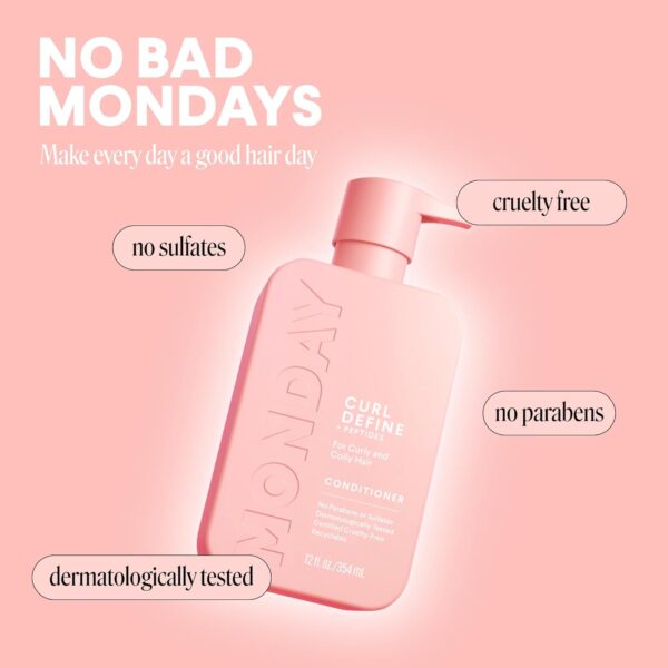 MONDAY HAIRCARE CURL DEFINE Conditioner with Peptides, Coconut Oil & Shea Butter for Curls of All Types 354 mL
