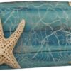 Shell Starfish Pattern Makeup Bag for Women Men Pencil Pouch Travel Small Cosmetic Bag Zippered Toiletry Bags Aesthetic Pen Bags Trendy Storage Bags Leather Coin Pouch Purse