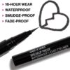 wet n wild Mega Last Breakup Proof Liquid Eyeliner - Ultra-Fine Brush, Waterproof, 16-Hour Long-Lasting Wear- Cruelty-Free & Vegan - Black