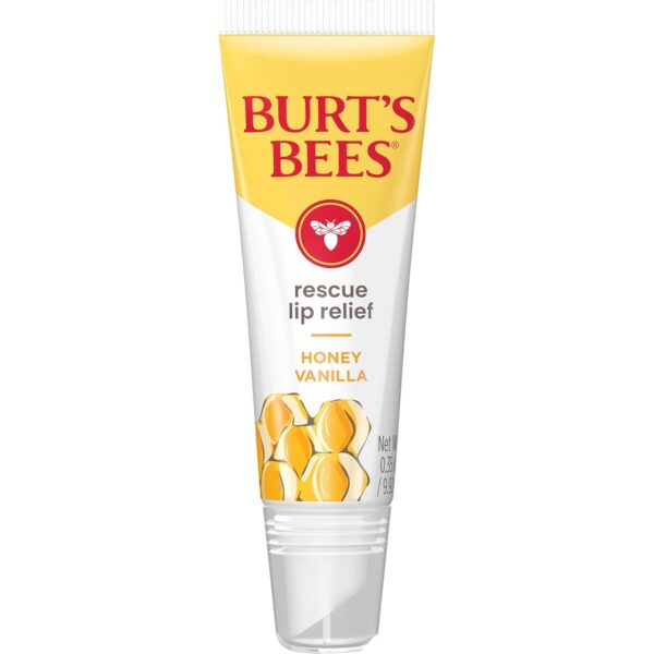 Burt's Bees Rescue Lip Relief, Honey Vanilla, Hydrating Lip Balm for Dry Cracked Lips, with Responsbily Sourced Beeswax and Shea Butter, 100% Natural Origin, 1 Squeezy Tube, 0.35oz