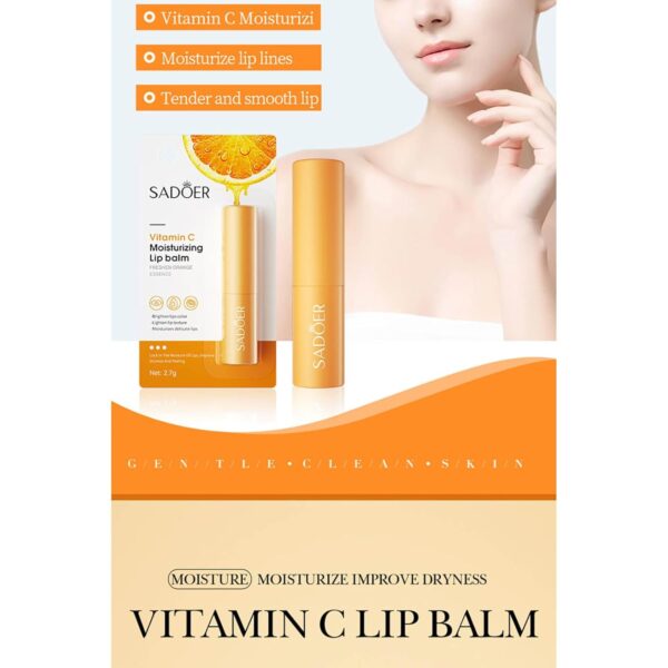 TiaoBug Lip Balm for Women Girls 2.7g Natural Hydrating Moisturizer Long Lasting Nourishment Non Greasy Dry Lips Care Smooth Soft Vitamin C One Size