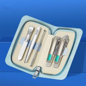 5 in 1 Manicure Tools Stainless Steel Nail Clippers Set Ear Spoon Skin Fork Nail File Hand Care