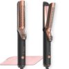 Upgraded 360° Airflow Styler Curling Iron - Keratin Hair Straightener and Curler 2 in 1, 1.5 Inch Titanium Ionic Curling Iron for Lasting Curls, 4 Temps, Dual Voltage for International Travel