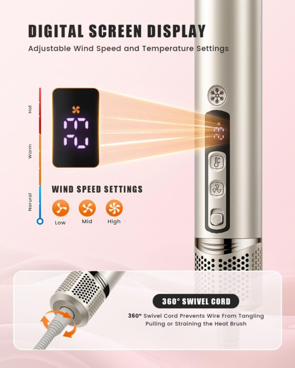 8-in-1 Professional Hot Air Styler&Hair Dryer Brush, Powerful Multi-Styler with Auto-Wrap Curler with Storage Case, Fast Drying Curling Straightening Volumizing Without Heat Damage