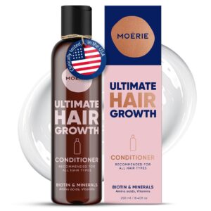 Moerie Ultimate Hair Growth Conditioner – For Longer, Thicker, Fuller Hair - Vegan Friendly Volumizing Hair Products – Paraben & Silicone Free – All Hair Types – Reverse Hair Loss – 8.45 fl oz (250ml)