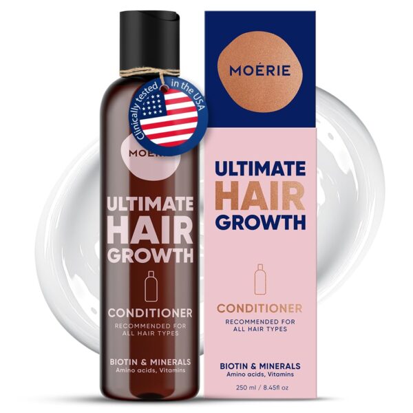 Moerie Ultimate Hair Growth Conditioner – For Longer, Thicker, Fuller Hair - Vegan Friendly Volumizing Hair Products – Paraben & Silicone Free – All Hair Types – Reverse Hair Loss – 8.45 fl oz (250ml)