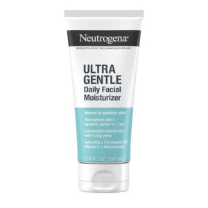 Neutrogena Ultra Gentle Fragrance Free Daily Face Moisturizer, Facial Moisturizer for Sensitive & Dry Skin with CICA, Pro-Vitamin B5, Vitamin E & Niacinamide, 3.4 fl. oz