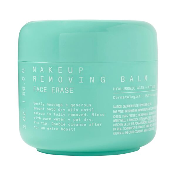 Real Techniques Real Clean Face Erase Makeup Removing Balm, Hydrating Makeup Cleansing Balm, Remove Stubborn Makeup, Hyaluronic Acid Moisturizes & Vitamin A Helps Exfoliate, 2 fl. oz Jar