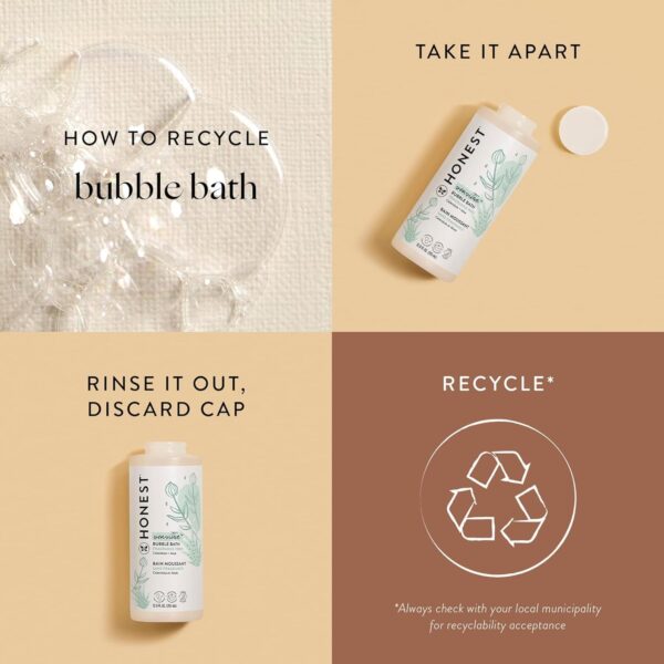 The Honest Company Foaming Bubble Bath | Gentle for Baby | Naturally Derived, Tear-free, Hypoallergenic | Fragrance Free Sensitive, 12 fl oz