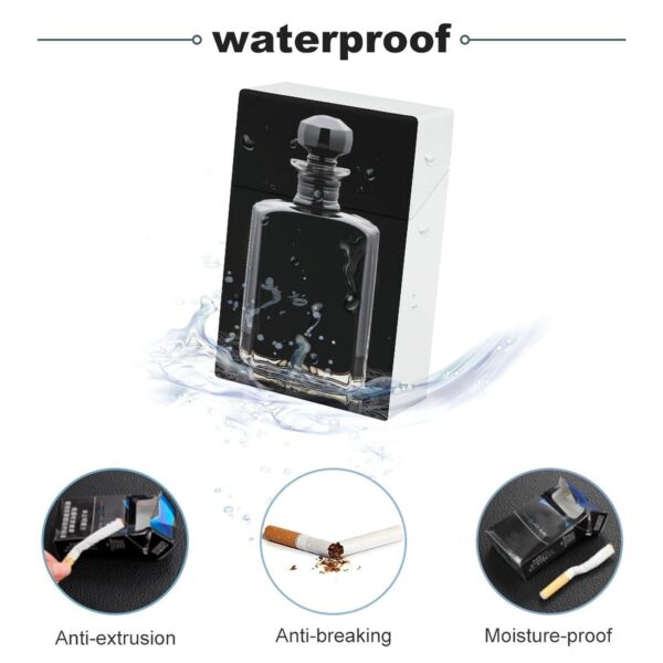 Perfume Bottle Cigarette Case for Regular King Size 85mm 20 Capacity Push to Open Hard Shell Cigarette Box Portable & Waterproof Cigarettes Case for Men Women Pocket Cigarettes Holder, Cig Accessories