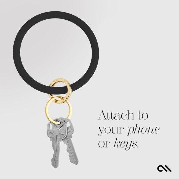Case-Mate Phone Bangle Bracelet & Keychain Wristlet for Women - Detachable Wrist Key Ring Bracelet with Tether Tab - Fits iPhone, Galaxy, Pixel and Other Phone Cases - Black