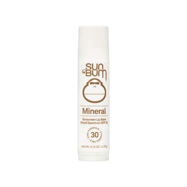 Sun Bum SPF 30 Mineral Sunscreen Lip Balm - Hawaii Act 104 Compliant (Octinoxate & Oxybenzone) - Zinc-Based Broad Spectrum UVA/UVB Lip Protection - 0.15 oz Stick