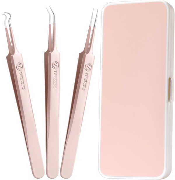 WSYUB Professional Facial Blackhead Remover Tweezers,Extractor Acne Removal, Pimple Popper Tool kit, Clip for Whiteheads, Acne Clip, Ingrown Hairs Tweezers, Blackheads Tweezers