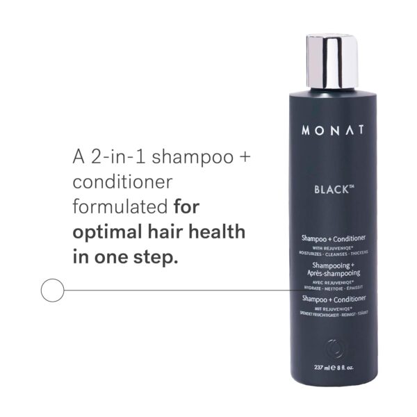 MONAT Black Shampoo + Conditioner – A 2-in-1 Formula for Optimal Hair Care in One Step – Cleanses, Conditions, and Promotes Stronger, Healthier-Looking Hair – For All Hair Types – 237ml (8.0 fl oz)