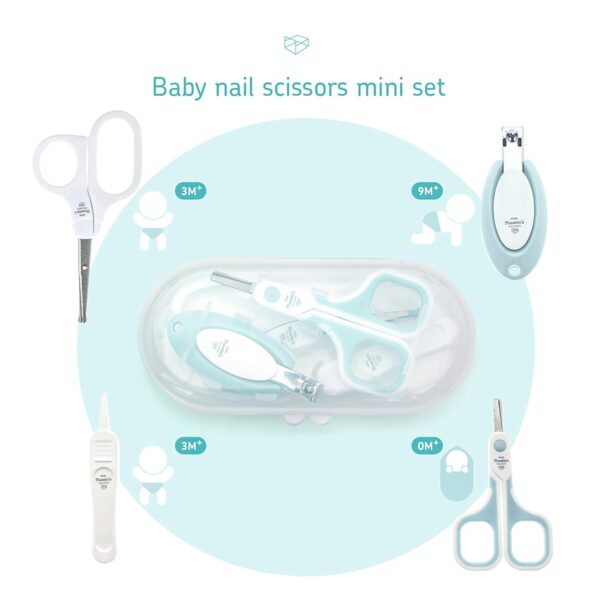 Little Martin's: Baby Nail Care Kit - Blue - 4pc Grooming Set, 1 Clipper, 2 Scissors, 1 Tweezer, Storage Case, Ergonomic Design, Infant-Baby-Kids