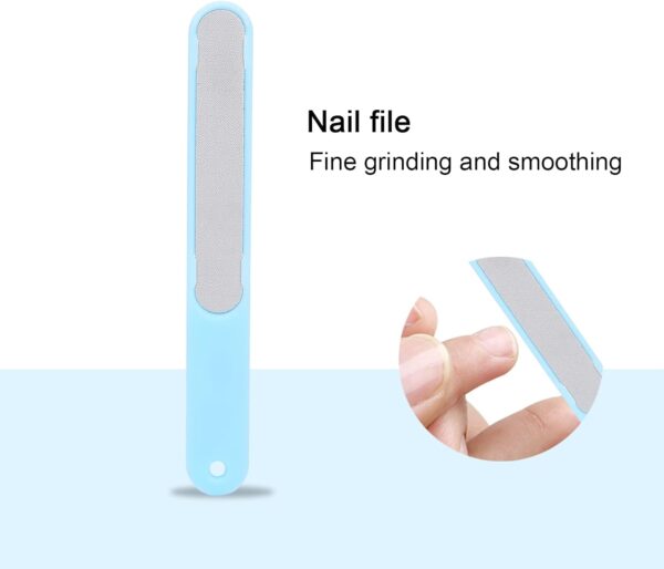 Newborn Baby Nail Care Kit Clipper Tweezers Manicure Set for InfStainless Steel ABS Storage Box (Blue)