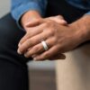 Enso Rings Bevel Classic Silicone Wedding Ring – Hypoallergenic Unisex Wedding Band – Comfortable Band for Active Lifestyle – 8mm Wide, 2.16mm Thick