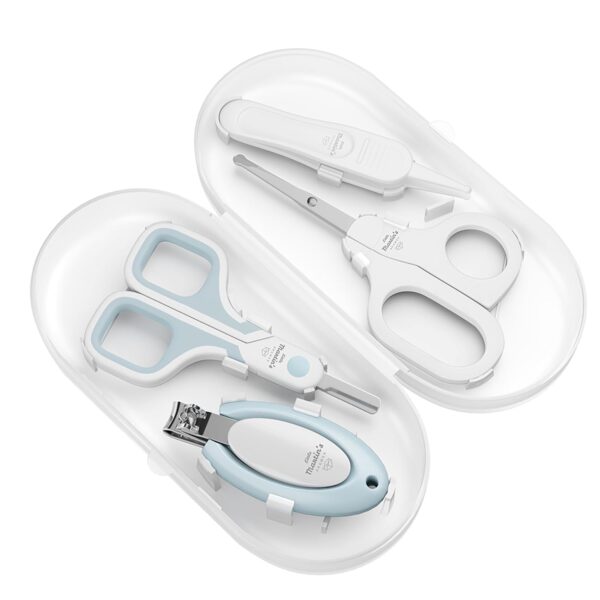 Little Martin's: Baby Nail Care Kit - Blue - 4pc Grooming Set, 1 Clipper, 2 Scissors, 1 Tweezer, Storage Case, Ergonomic Design, Infant-Baby-Kids