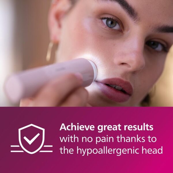 Philips Facial Hair Remover 5000 Series, Personal Groomer for Women, Cordless and Compact, with Hypoallergenic Head, Gentle and Quick Facial Hair Removal, Easy Touch-Ups, Model BRR454/00