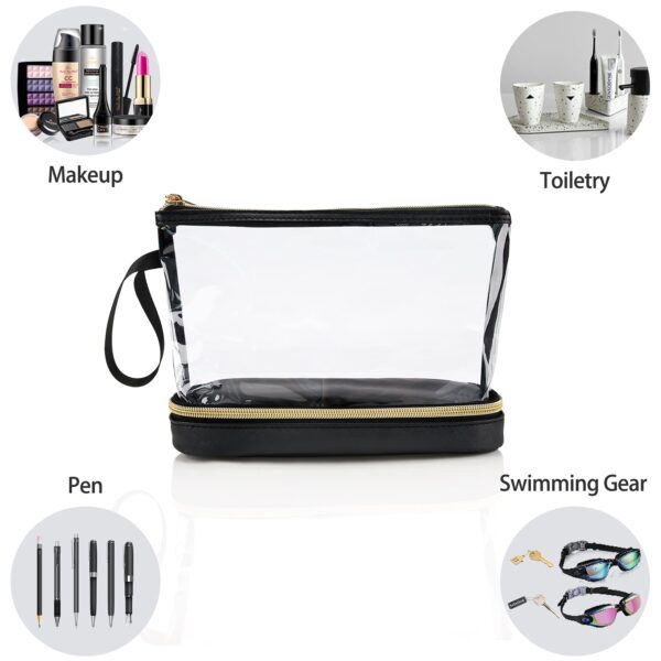 Ethereal Travel Makeup Bag, Clear Cosmetic Bag Make Up Organizer TSA Approved Toiletry Bag, Waterproof Pouch for Women Purse for Toiletries Accessories Brushes