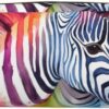 Cute Colorful Zebra Makeup Bag for Women Men Pencil Pouch Travel Small Cosmetic Bag Zippered Toiletry Bags Aesthetic Pen Bags Trendy Storage Bags Leather Coin Pouch Purse