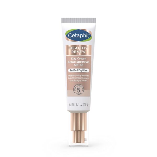 Cetaphil Healthy Renew Moisturizing Day Cream 1.7 Oz, Daily Moisturizer with SPF 30, Skin Tightening Anti Wrinkle Cream for Face with Peptides, Fragrance Free, Retinol Alternative For Sensitive Skin
