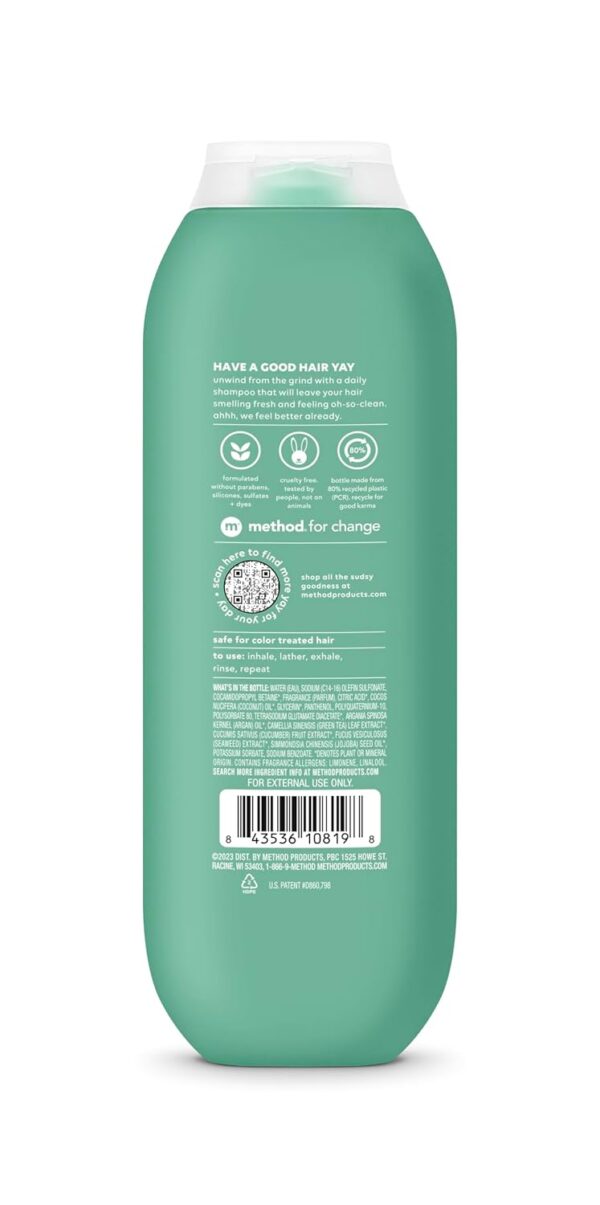 Method Everyday Shampoo, Daily Zen with Cucumber, Green Tea, and Seaweed Scent Notes, Paraben and Sulfate Free, 14 oz (Pack of 1)