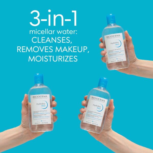 Bioderma - Hydrabio H2O Micellar Water - Face Cleanser and Makeup Remover - Micellar Cleansing Water for Dehydrated Sensitive Skin