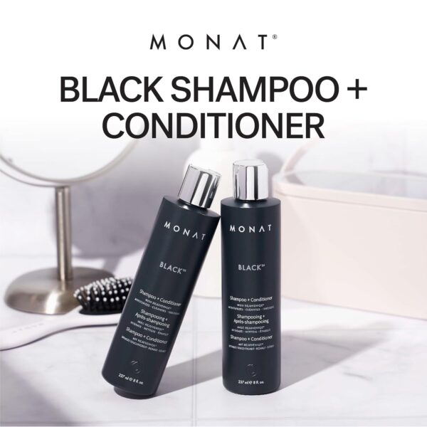 MONAT Black Shampoo + Conditioner – A 2-in-1 Formula for Optimal Hair Care in One Step – Cleanses, Conditions, and Promotes Stronger, Healthier-Looking Hair – For All Hair Types – 237ml (8.0 fl oz)