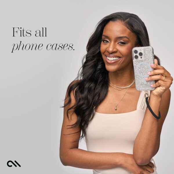 Case-Mate Phone Bangle Bracelet & Keychain Wristlet for Women - Detachable Wrist Key Ring Bracelet with Tether Tab - Fits iPhone, Galaxy, Pixel and Other Phone Cases - Black