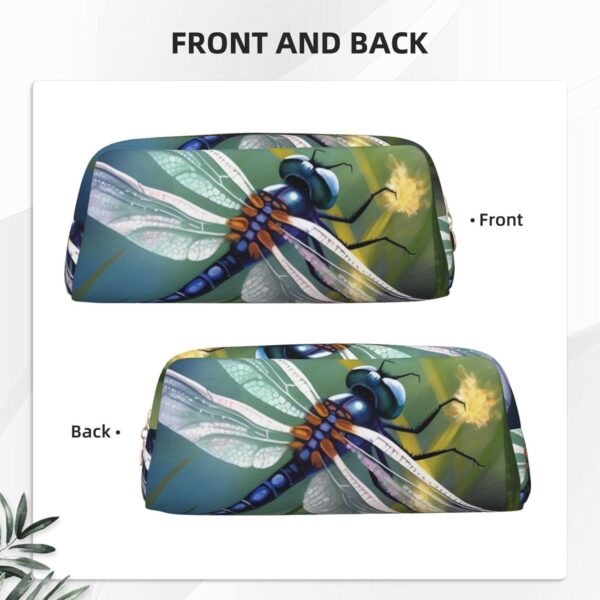 Dragonfly painting Makeup Bag for Women Men Pencil Pouch Travel Small Cosmetic Bag Zippered Toiletry Bags Aesthetic Pen Bags Trendy Storage Bags Leather Coin Pouch Purse