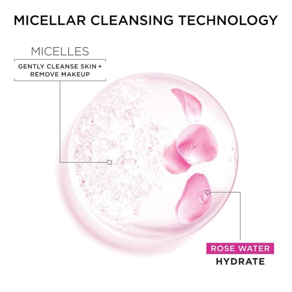 Garnier Micellar Water with Rose Water and Glycerin, Hydrating Facial Cleanser & Makeup Remover, For All Skin Types, Vegan, Cruelty Free, 13.5 Fl Oz (400mL), 2 Count