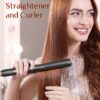 5 in 1 Wand Curling Iron-Kinked Curling Wand Set with Flat Iron Hair Straightener, 3 Barrels Hair Crimper, 3 Ceramic Curling Irons (0.35"-1.25"), 2 Temps Fast Heat Hair Waver Curler with Glove & Clip