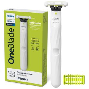 Philips Norelco OneBlade Intimate, Designed for Pubic Grooming, Trim & Shave with Extra Skin Protection, Waterproof, Model QP1924/70