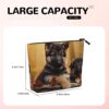 Little German Shepherd Dog Makeup Bag For Women, Waterproof Linen Travel Cosmetic Organizer Lightweight Zipper Travel Toiletry Bag Organizer Makeup Brushes Storage Bag