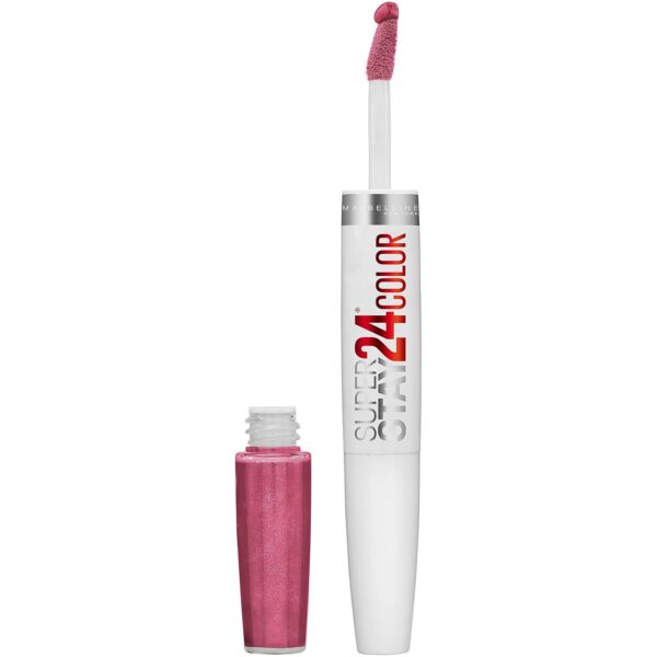 Maybelline Super Stay 24, 2-Step Liquid Lipstick Makeup, Long Lasting Highly Pigmented Color with Moisturizing Balm, Blush On, Pink, 1 Count
