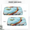 Cartoon Airplane Makeup Bag for Women Men Pencil Pouch Travel Small Cosmetic Bag Zippered Toiletry Bags Aesthetic Pen Bags Trendy Storage Bags Leather Coin Pouch Purse