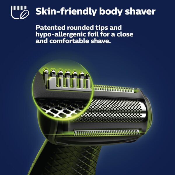 Philips Bodygroom Series 5000, Showerproof Groin and Body Trimmer, Close and Comfortable Shave, Complete Body Grooming Including Back, 60 Min. Runtime, Model BG5025/40