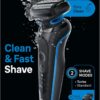 Braun Electric Shaver for Men, Series 5 5150cs, Wet & Dry Shave, Turbo Shaving Mode, Foil Shaver, with Beard Trimmer, Body Groomer and Charging Stand, Blue