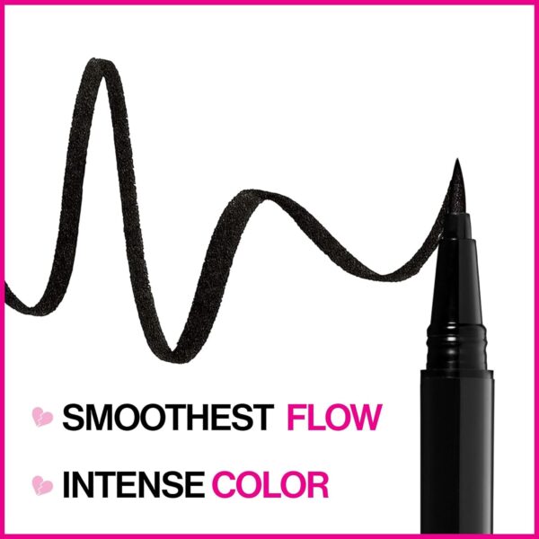wet n wild Mega Last Breakup Proof Liquid Eyeliner - Ultra-Fine Brush, Waterproof, 16-Hour Long-Lasting Wear- Cruelty-Free & Vegan - Black