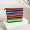 Colorful Mexican Stripes Makeup Bag For Women, Waterproof Linen Travel Cosmetic Organizer Lightweight Zipper Travel Toiletry Bag Organizer Makeup Brushes Storage Bag