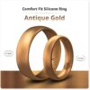 Knot Theory Breathable Silicone Wedding Rings for Men & Women | Black Rose Gold Silver Blue Red Rubber Wedding Bands for Him & Her Size 4, 5, 6, 7, 8, 9, 10, 11, 12, 13, 14, 15, 16