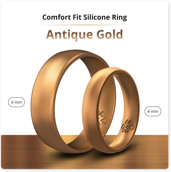 Knot Theory Breathable Silicone Wedding Rings for Men & Women | Black Rose Gold Silver Blue Red Rubber Wedding Bands for Him & Her Size 4, 5, 6, 7, 8, 9, 10, 11, 12, 13, 14, 15, 16