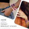Friendship Bracelets Trendy Heishi Clay Bead Bracelets Stack Gold Beaded Stretch Bracelets for Women Boho Stackable Bracelets Bulk Cute Preppy Jewelry
