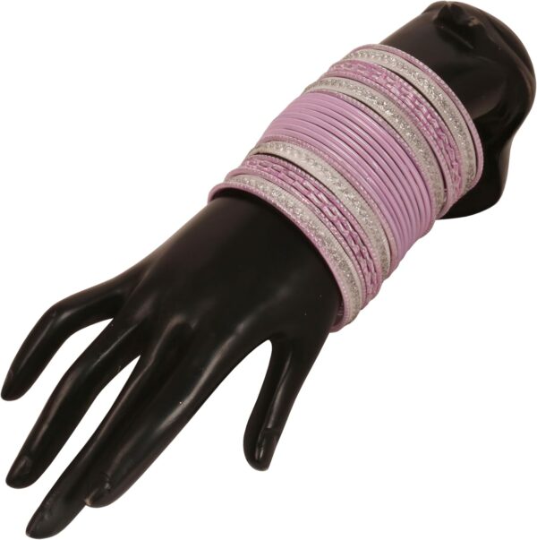 Touchstone Indian Metal Bangles for Women Gold Alloy Bracelets desi 2 Dozen Bangle Collection Bollywood Women's Jewelry Set Multi Stacking Wide Chunky Textured Golden Set of 24 in Gold or White Tone